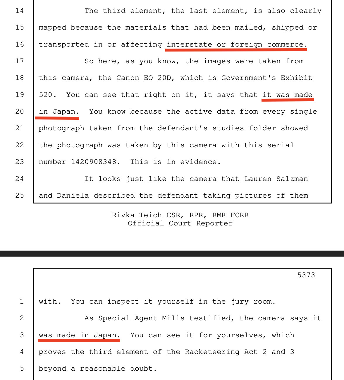 Camera — foreign-commerce jurisdictional element
