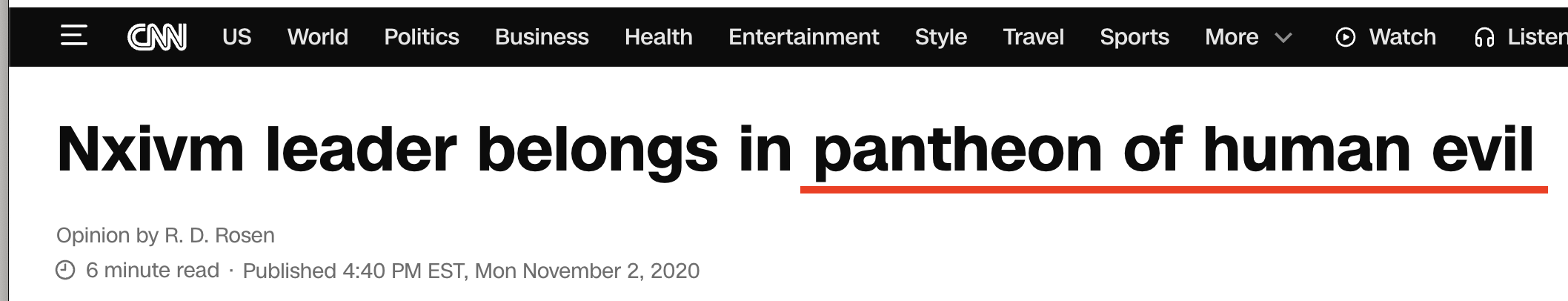 CNN — Nxivm leader belongs in pantheon of human evil