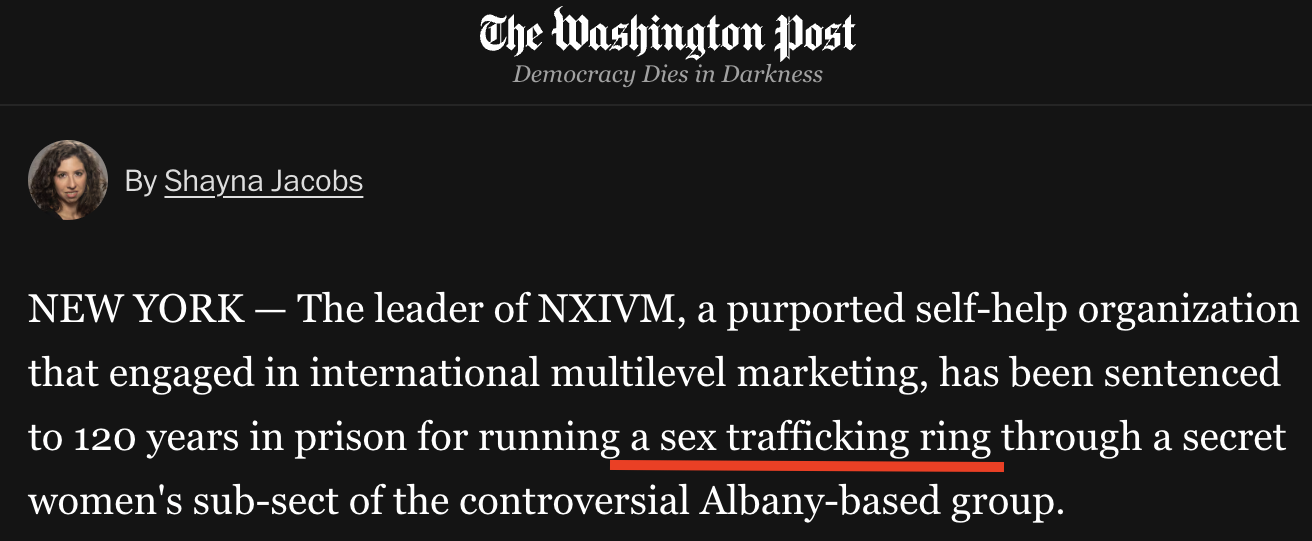 The Washington Post — running a sex trafficking ring